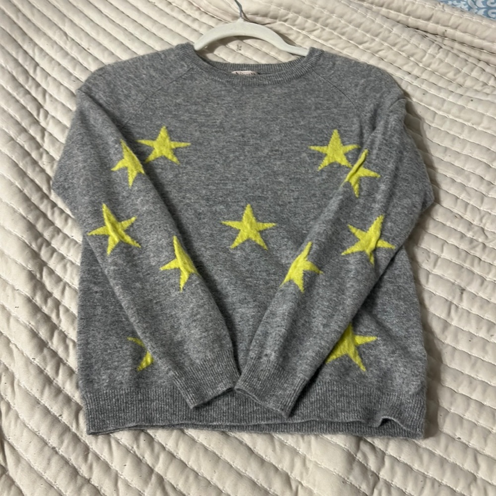 grey and yellow star sweater